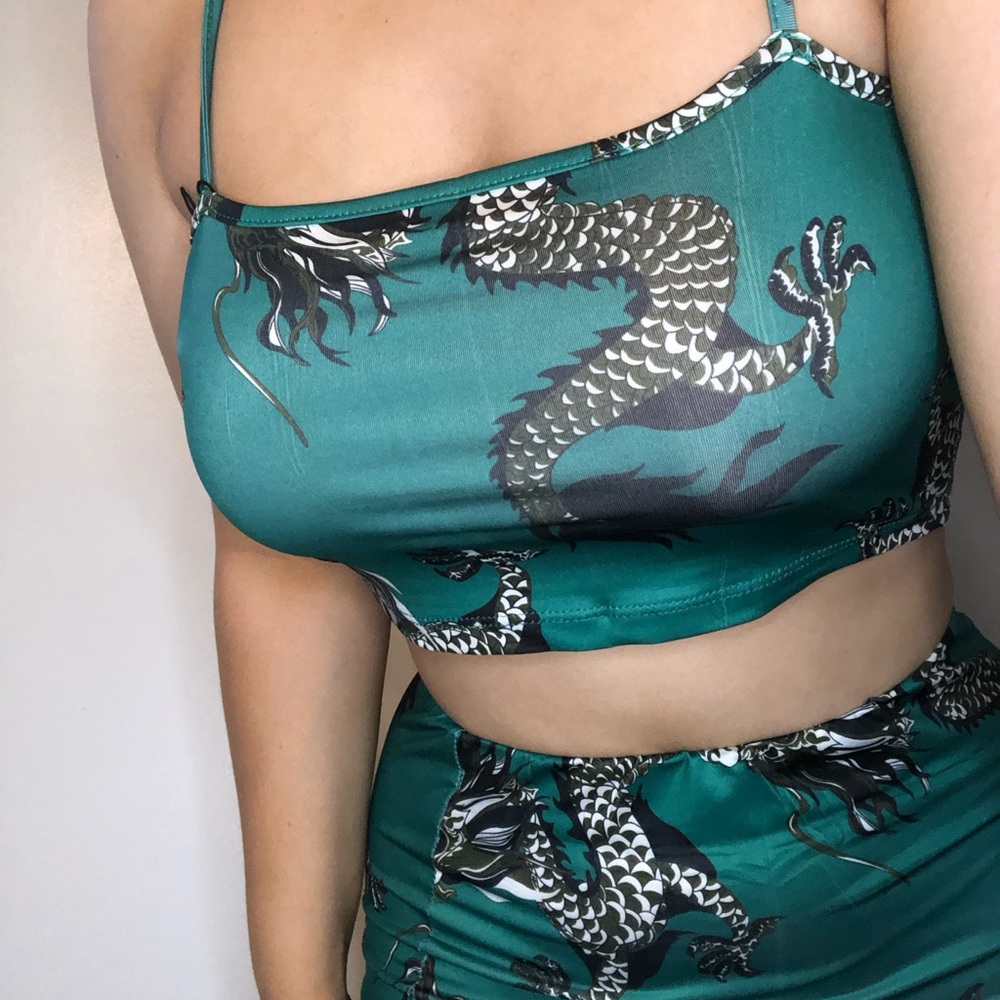 Green Two Piece with Dragons